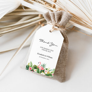 Tropische Flamingo & Leaves Wedding Favor Bedankt Cadeaulabel