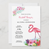 Tropische Flamingo Luau Bridal Shower Uitnodiging (Voorkant)