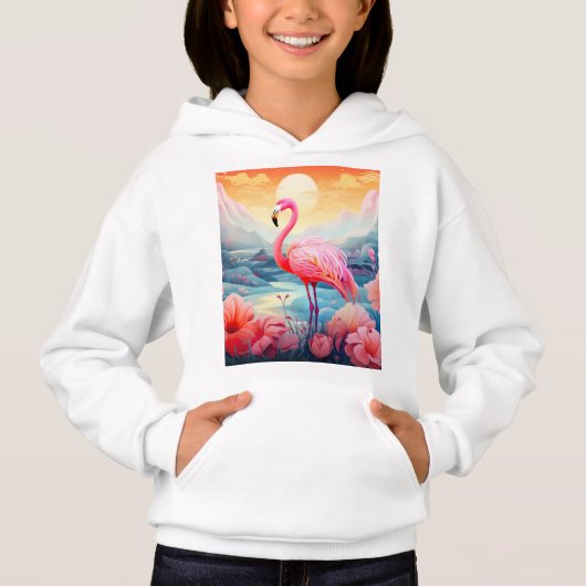 Tropische Flamingo met Bloemen (Voorkant)