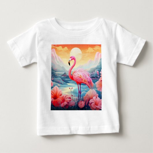 Tropische Flamingo met Bloemen (Voorkant)