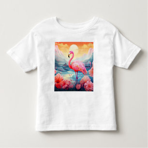Tropische Flamingo met Bloemen Kinder Shirts