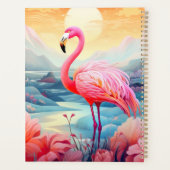 Tropische Flamingo met Bloemen Planner (Achterkant)