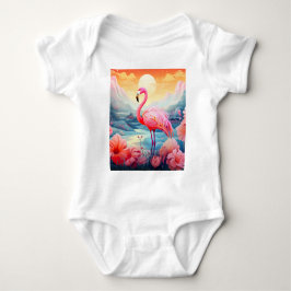 Tropische Flamingo met Bloemen Romper