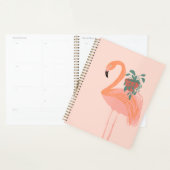Tropische Flamingo met handgetekende potplant Planner (Display)