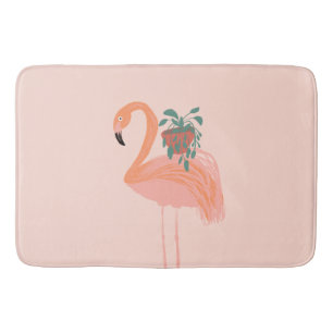 Tropische Flamingo met Pothos Kamerplant Hand Gete Badmat