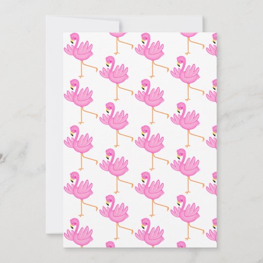 Tropische flamingo met Toucan eerste verjaardag Kaart (Achterkant)