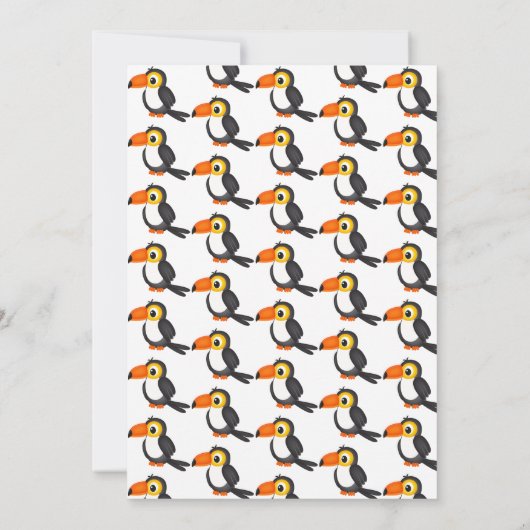 Tropische flamingo met Toucan verjaardag Kaart (Achterkant)