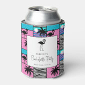 Tropische Flamingo Miami Beach Bachelorette Party Blikjeskoeler (Blikje Voorkant)