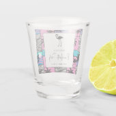 Tropische Flamingo Miami Beach Bachelorette Party Shot Glas (Achterkant)