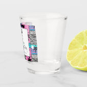 Tropische Flamingo Miami Beach Bachelorette Party Shot Glas (Rechts)