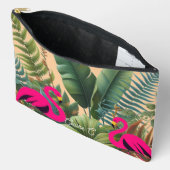 Tropische Flamingo Moody Groene Accessoiretas Etui (Open)