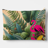 Tropische Flamingo Moody Groene Accessoiretas Etui (Achterkant)