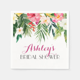 Tropische Flamingo Mooie Bloemen Servetten geel