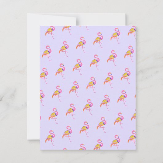 Tropische Flamingo Paarse Gepersonaliseerd Notitiekaartje (Achterkant)