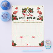 Tropische Flamingo Padel Wedstrijd Tracker Flyer (Enkel)