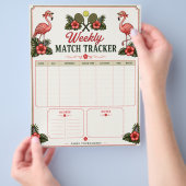 Tropische Flamingo Padel Wedstrijd Tracker Flyer (Hand)