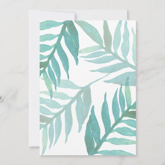 Tropische Flamingo Palm Couples Douche uitnodiging (Achterkant)