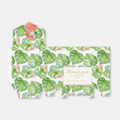Tropische Flamingo Palm Leaves Pink Green DANK U Bedankdoosjes (Uitgevouwen)