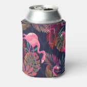 Tropische flamingo: palmpatroon. blikjeskoeler (Blikje Achterkant)