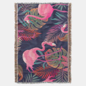 Tropische flamingo: palmpatroon. deken (Voorkant Verticaal)