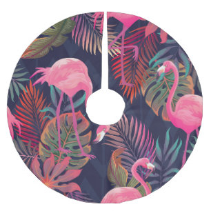 Tropische flamingo: palmpatroon. kerstboom rok
