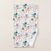 TROPISCHE Flamingo Palms Scallop BARBARIAN® Bad Handdoek (Handdoek)