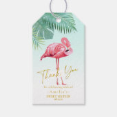 Tropische Flamingo Palms Sweet 16 Dank u ID922 Cadeaulabel (Voorkant)