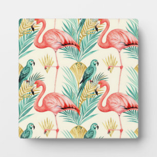 Tropische Flamingo Papegaai Jungle Fotoplaat