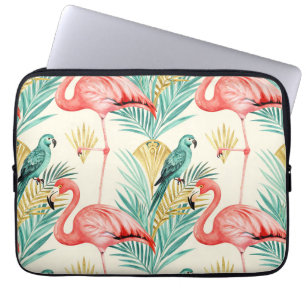 Tropische Flamingo Papegaai Jungle Laptop Sleeve