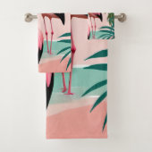 Tropische Flamingo Paradise Bad Handdoek (Insitu)