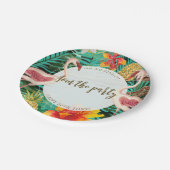 Tropische Flamingo Party BBQ bord met tekst (Gekanteld)