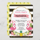 Tropische Flamingo Party Uitnodiging (5x7) (Voorkant / Achterkant)