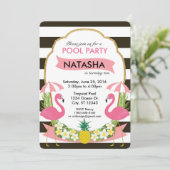 Tropische Flamingo Party Uitnodiging (5x7) (Staand voorkant)