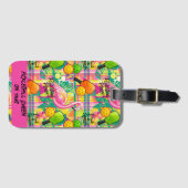 Tropische Flamingo Pickleball Bagagelabel (Voorkant (horizontaal))