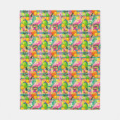 Tropische Flamingo Pickleball Fleece Deken (Voorkant)