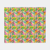 Tropische Flamingo Pickleball Fleece Deken (Voorkant (Horizontaal))