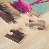 Tropische Flamingo Pin-up Legpuzzel (Zijkant)