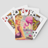 Tropische Flamingo Pin-up Pokerkaarten (Achterkant)