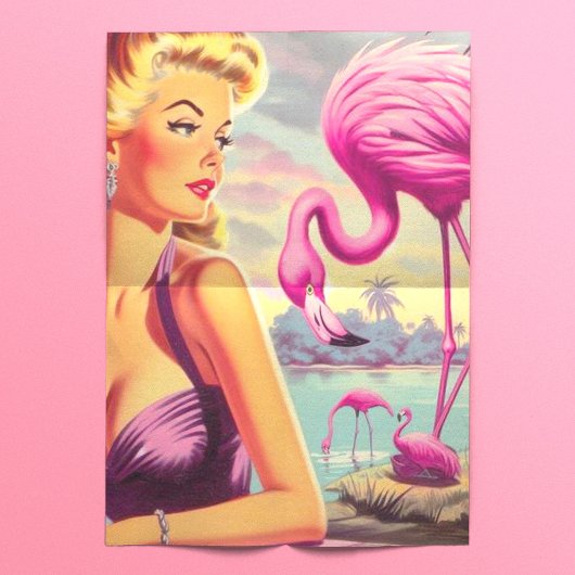 Tropische Flamingo Pin-up Tissuepapier