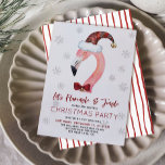 Tropische Flamingo Plaid Santa Hat Kerstfeest Kaart<br><div class="desc">Bereid uw gasten voor op een vakantie bijeenkomst gevuld met feestelijk gejuich, gelach en een vleugje speelse elegantie met deze "Let's Flamingle & Jingle" Tropical Flamingo Plaid Santa Hat Christmas Party Invitation. Met een charmante flamingo in een geruite kerstmuts omringd door delicate sneeuwvlokken, zet dit ontwerp de toon voor een...</div>