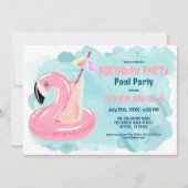 Tropische Flamingo Pool Birthday Cute Cool Kaart (Voorkant)