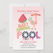 Tropische Flamingo Pool Party Pink Blue Modern Kaart (Voorkant)