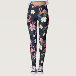 Tropische Flamingo Print, exotische botanische blo Leggings