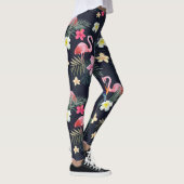 Tropische Flamingo Print, exotische botanische blo Leggings (Rechts)