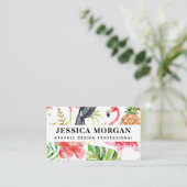 Tropische Flamingo Professionele Visitekaartjes (Staand voorkant)