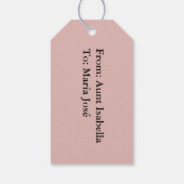 Tropische Flamingo Quinceañera, op maat gemaakt Cadeaulabel (Achterkant)