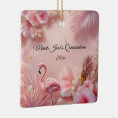 Tropische Flamingo Quinceañera, op maat Keramisch Ornament (Rechts)