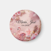 Tropische Flamingo Quinceañera, op maat Magneet (Voorkant)