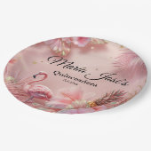 Tropische Flamingo Quinceañera, op maat Papieren Bordje (Gekanteld)