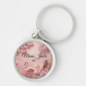 Tropische Flamingo Quinceañera, op maat Sleutelhanger (Voorkant)